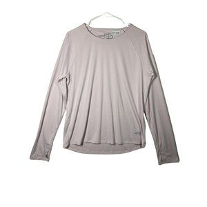 Women Real Life Long Sleeve Crew Neck Rash Guard Shirt UPF 50+ XL Pink